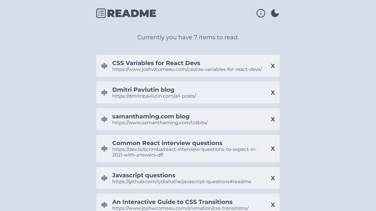 Readme - My reading list